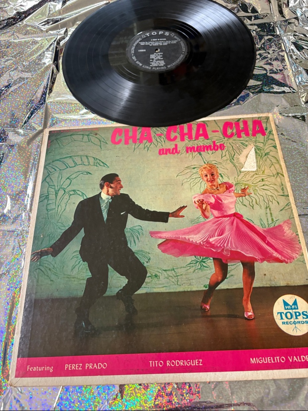 Cha-Cha-Cha and Mambo Vintage Vinyl Album - Pink Dress Cover